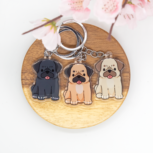 Pug Pet Dog Keychains Epoxy/Acrylic Keychain