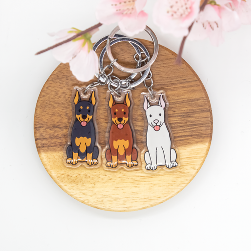 Doberman Pet Dog Keychains Epoxy/Acrylic Keychain