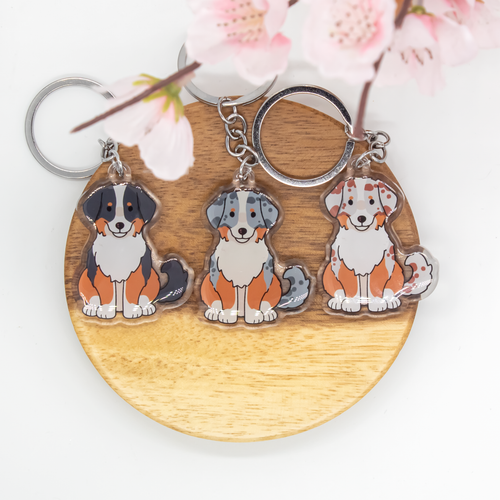Australian Shepherd Pet Dog Keychains Epoxy/Acrylic Keychain