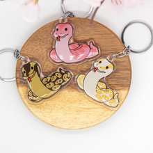 Load image into Gallery viewer, Ball Python Snake Keychains Epoxy/Acrylic Keychain
