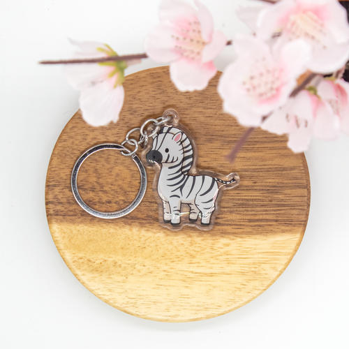 Zebra Epoxy/Acrylic Keychain