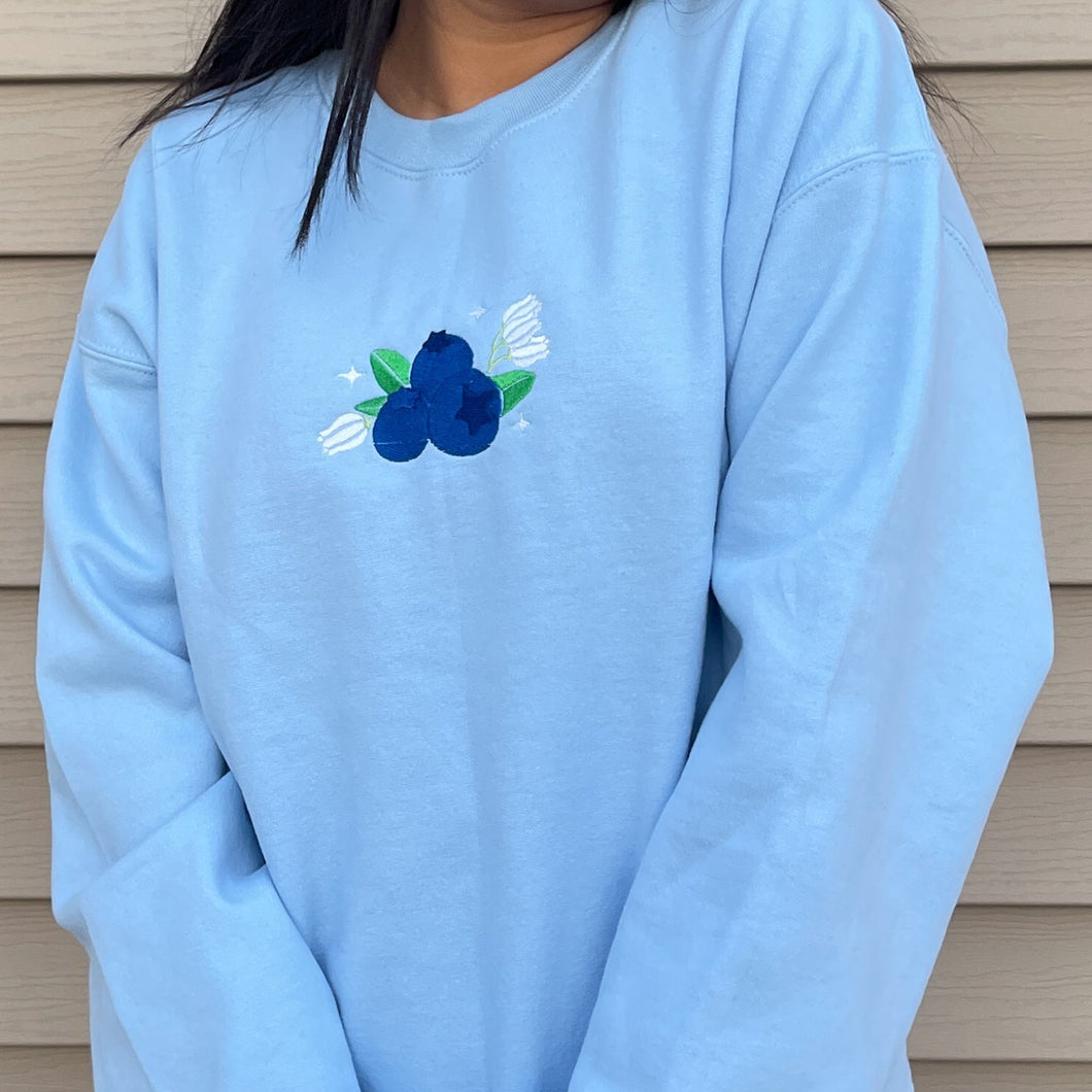 Embroidered Blueberry Sweatshirt