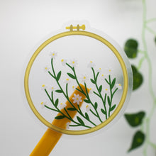 Load image into Gallery viewer, Clear embroidery Sticker with daisy

