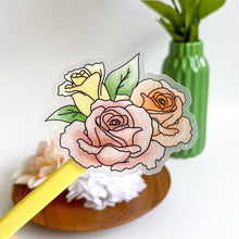 Load image into Gallery viewer, CLEAR Watercolor Floral Sticker
