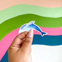 Load image into Gallery viewer, Sea in a dolphin outline sticker
