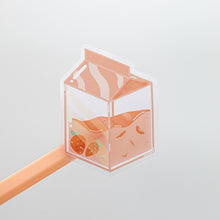 Load image into Gallery viewer, CLEAR Pink Strawberry Milk Carton Sticker
