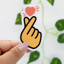 Load image into Gallery viewer, Pink Korean Finger Heart Sticker
