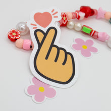 Load image into Gallery viewer, Pink Korean Finger Heart Sticker
