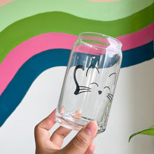 Load image into Gallery viewer, Left side view of cat glass cup
