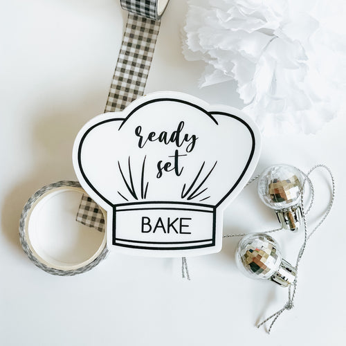 Ready Set bake sticker of a baker hat 