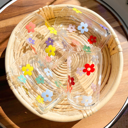 Spring Flower Beer Glass Can Cups