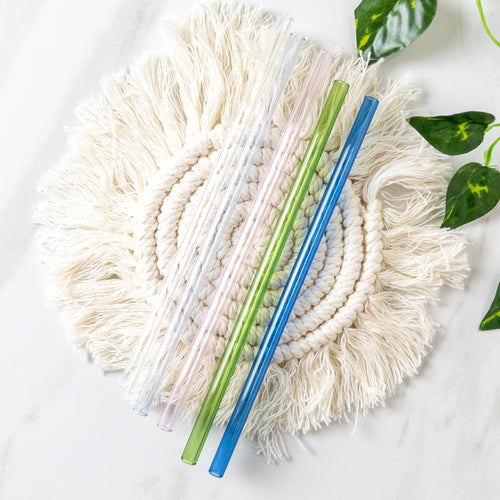 Straight glass straw in different color