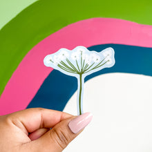 Load image into Gallery viewer, White wild flower sticker with a stem 
