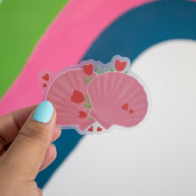 Load image into Gallery viewer, heart shaped sea shell and tulips sticker
