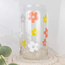 Load image into Gallery viewer, Yellow peach and white glass cup

