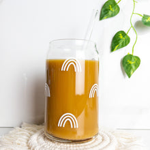 Load image into Gallery viewer, rainbow coffee glass cup 
