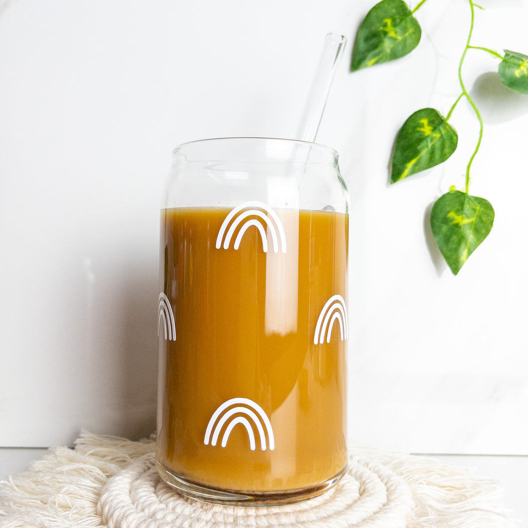 rainbow coffee glass cup 
